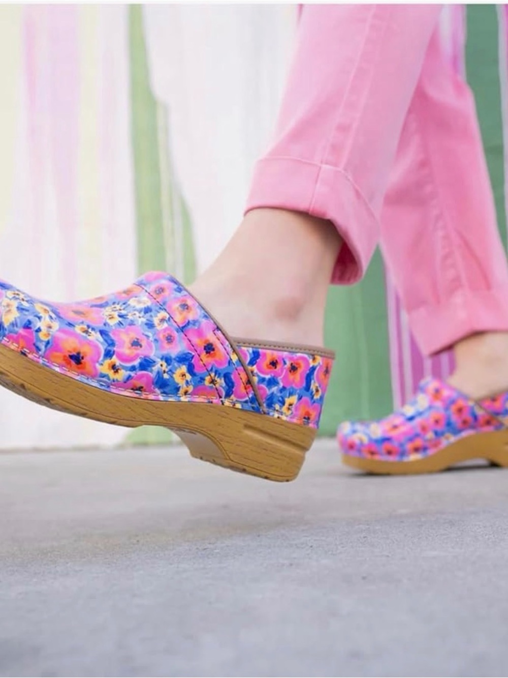 Dansko professional floral clogs